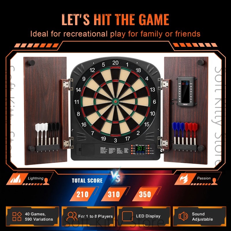 Electronic Dartboard Cabinet - Dart Tahtası ve Dolap Seti, Gizli