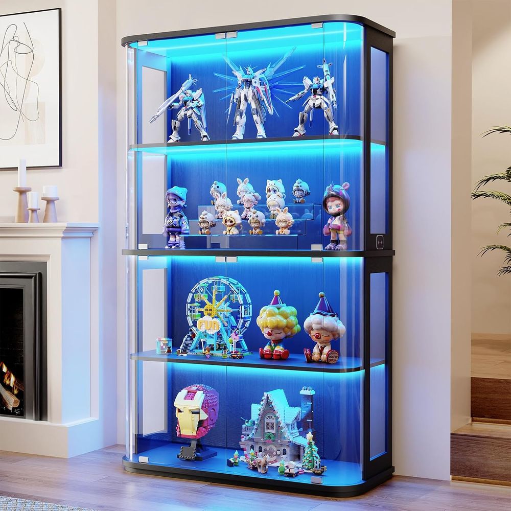 Glass Cabinet Display - Büyük Yuvarlak Cam Kapılı Vitrin, 3