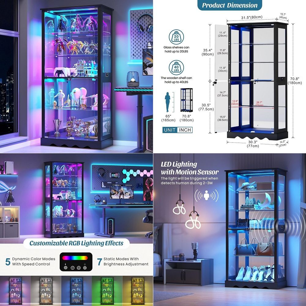 Glass Cabinet Display - Cam Kapılı Vitrin, 6 Katlı 71