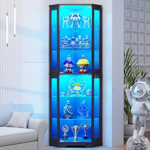Glass Cabinet Display - 71 inç Yüksekliğinde LED Işıklı ve