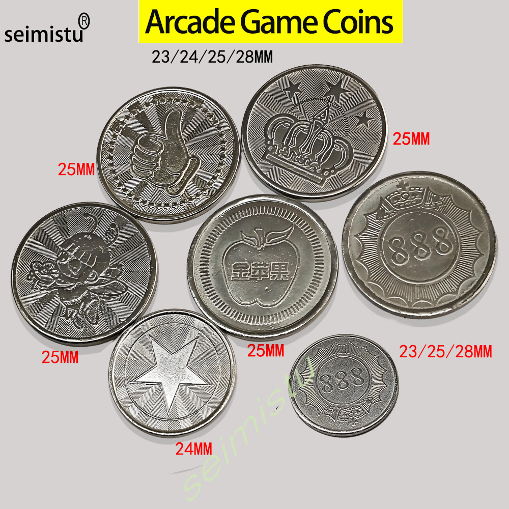 Arcade Ticket Machine - 100 adet Paslanmaz Çelik 23/24/25mm Jetonlar