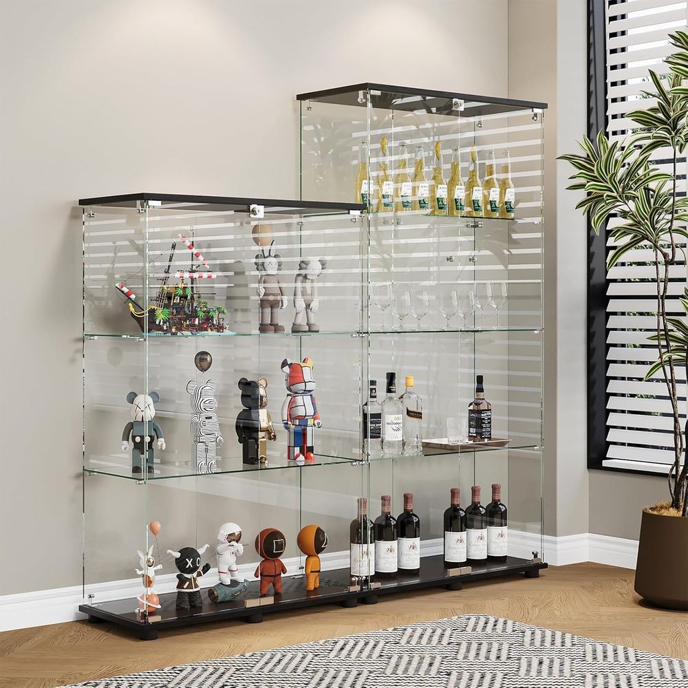 4 Raflı Çift Kapılı ve Kilitli - Glass Cabinet Display incelemesi ve fiyatı