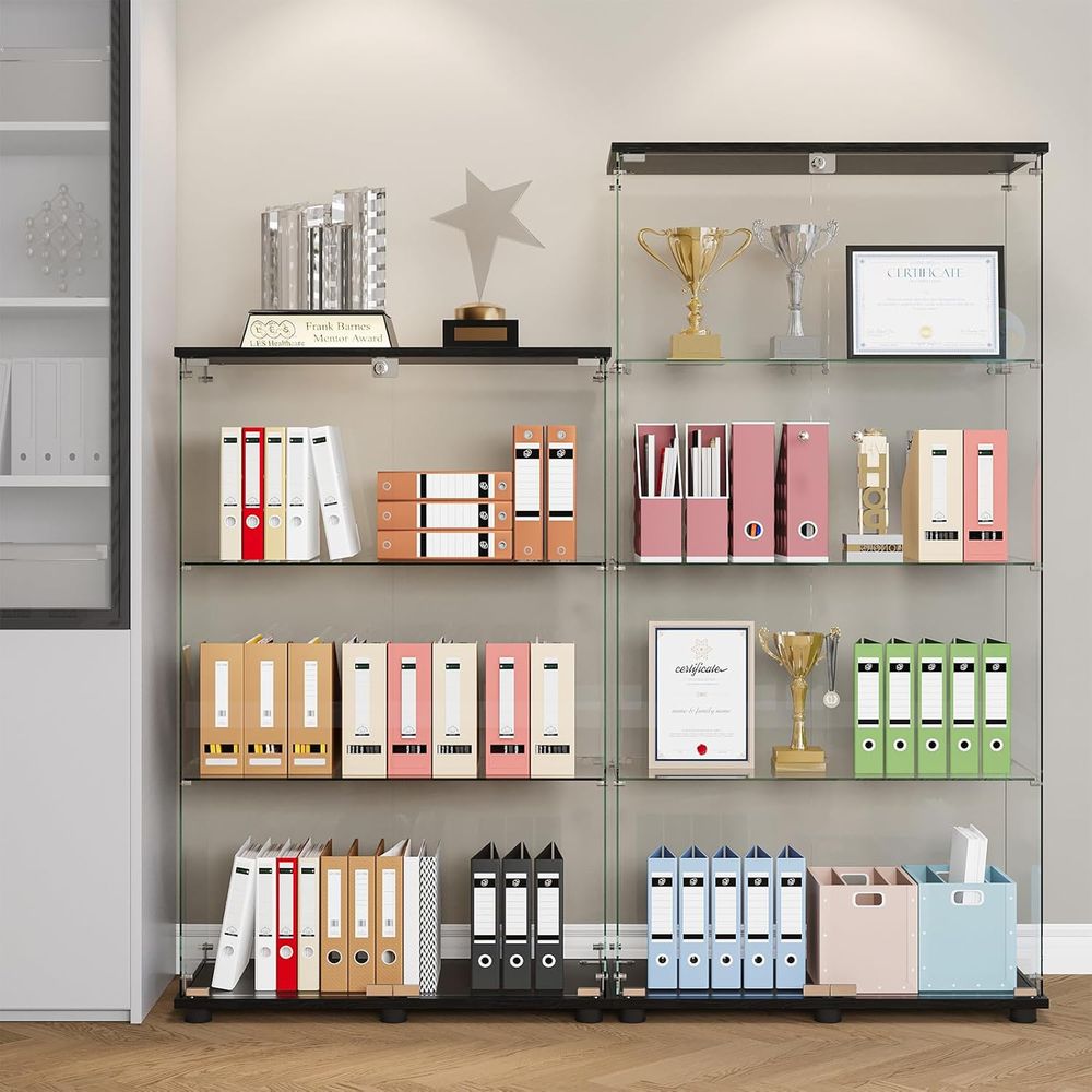 4 Raflı Çift Kapılı ve Kilitli - Glass Cabinet Display incelemesi ve fiyatı