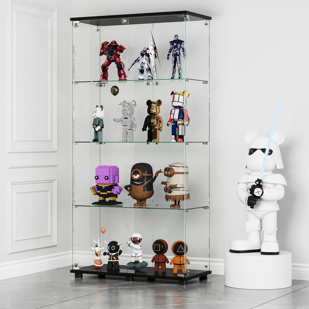 4 Raflı Çift Kapılı ve Kilitli - Glass Cabinet Display incelemesi ve fiyatı