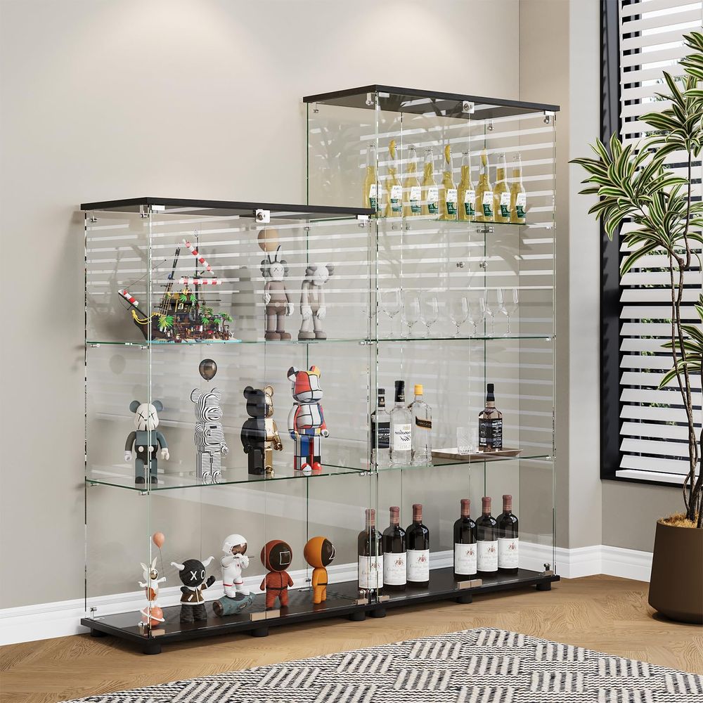 4 Raflı Çift Kapılı ve Kilitli - Glass Cabinet Display incelemesi ve fiyatı