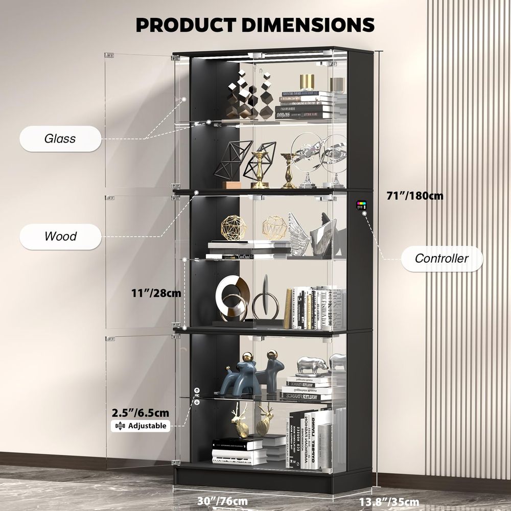 Cam Kapılı Vitrin, 6 Katlı 71  - Glass Cabinet Display incelemesi ve fiyatı