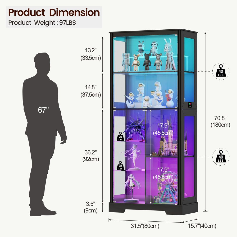 Işıklı Köşe Vitrin Dolabı, Tem - Glass Cabinet Display incelemesi ve fiyatı