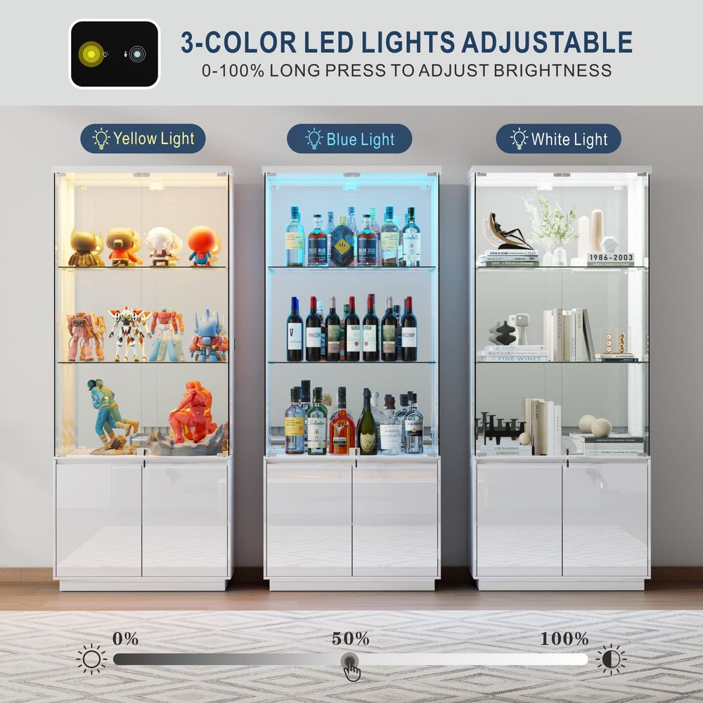 71 Cam Kapılı Vitrin, 3 Renkli - Glass Cabinet Display incelemesi ve fiyatı