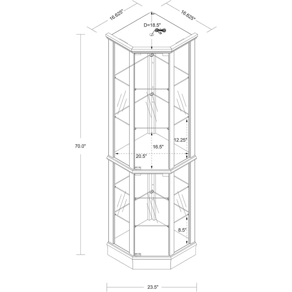 70 inç Yüksekliğinde Işıklı Ca - Glass Cabinet Display incelemesi ve fiyatı