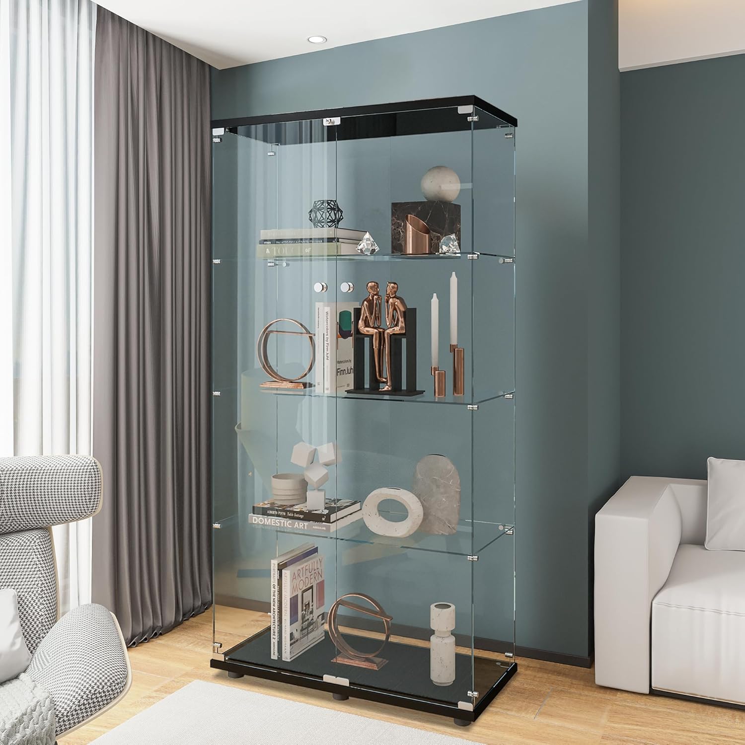 4 Raflı, 2 Kapılı Cam Vitrin,  - Glass Cabinet Display incelemesi ve fiyatı