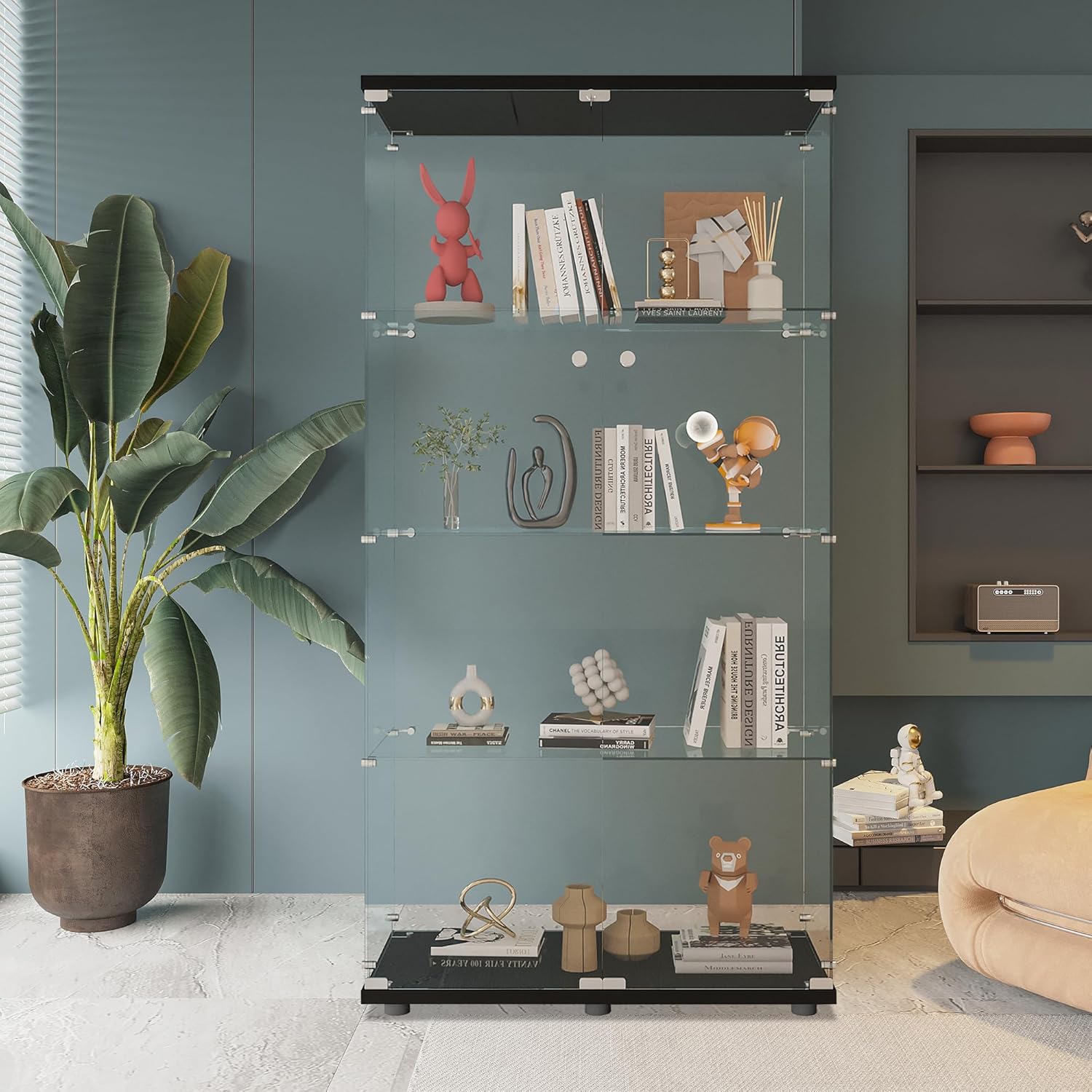 4 Raflı, 2 Kapılı Cam Vitrin,  - Glass Cabinet Display incelemesi ve fiyatı